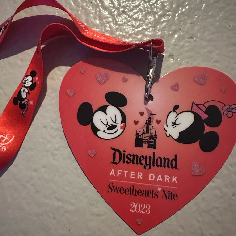 Disneyland After Dark Sweethearts Nite Red Lanyard